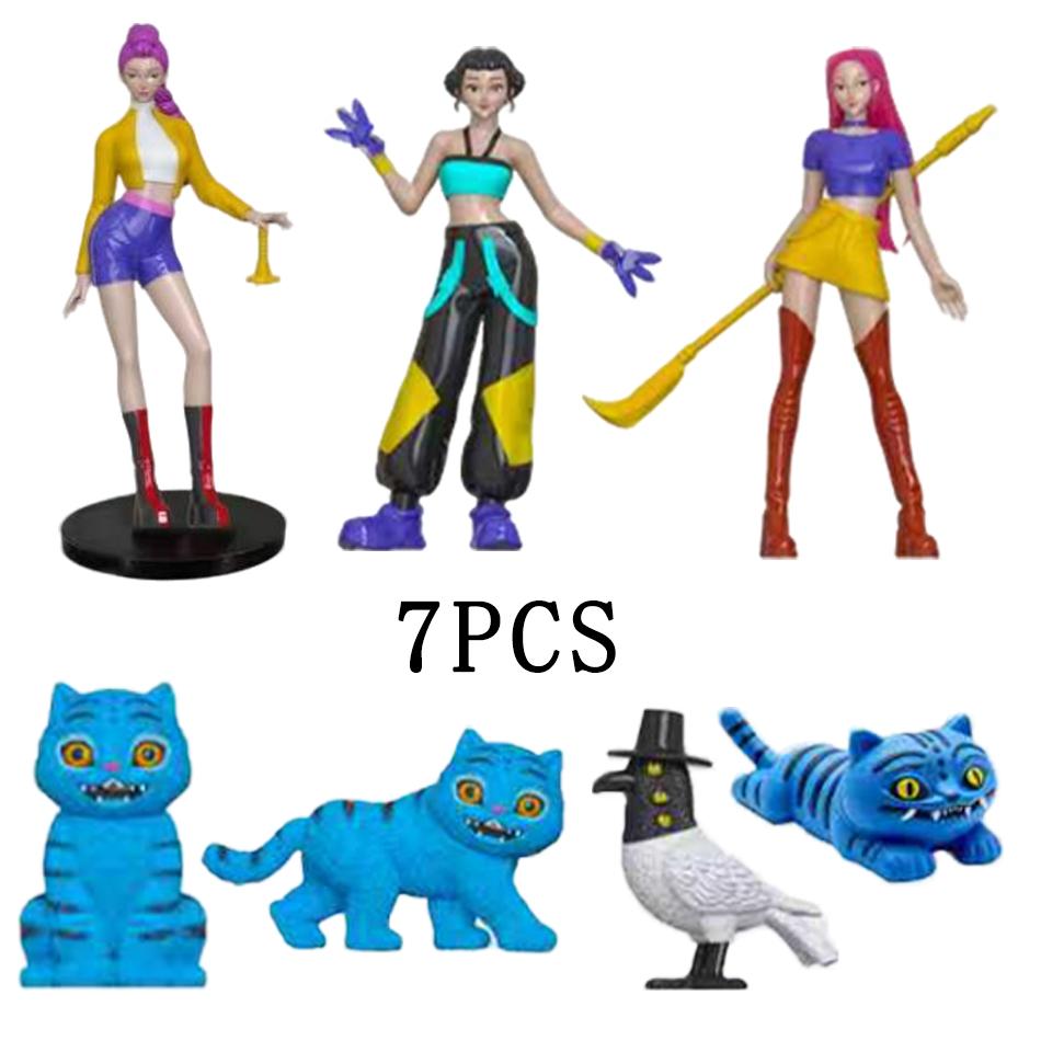 NEU Kpop Dämonenjäger Figur Cartoon Jäger Tiger Rumi/Mira/Zoey Actionfigur PVC Schreibtischdekoration Modellpuppe Spielzeug Kindergeschenk