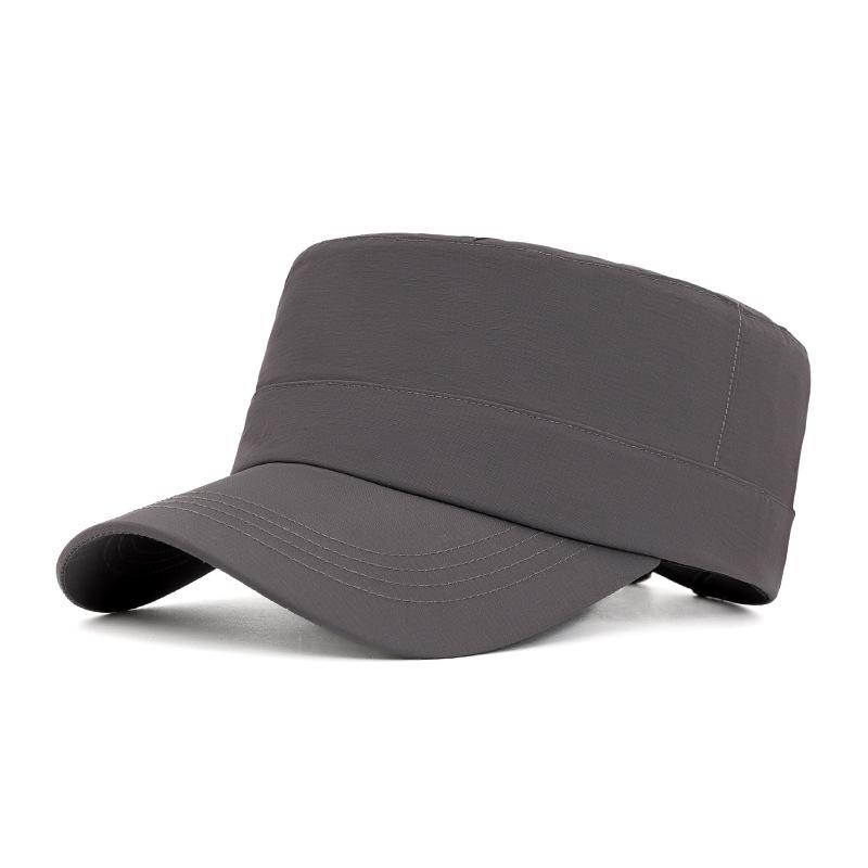 Summer Quick-Drying Flat Top Hat Men's Big Head Cap Outdoor Mesh Breathable Sun Hat