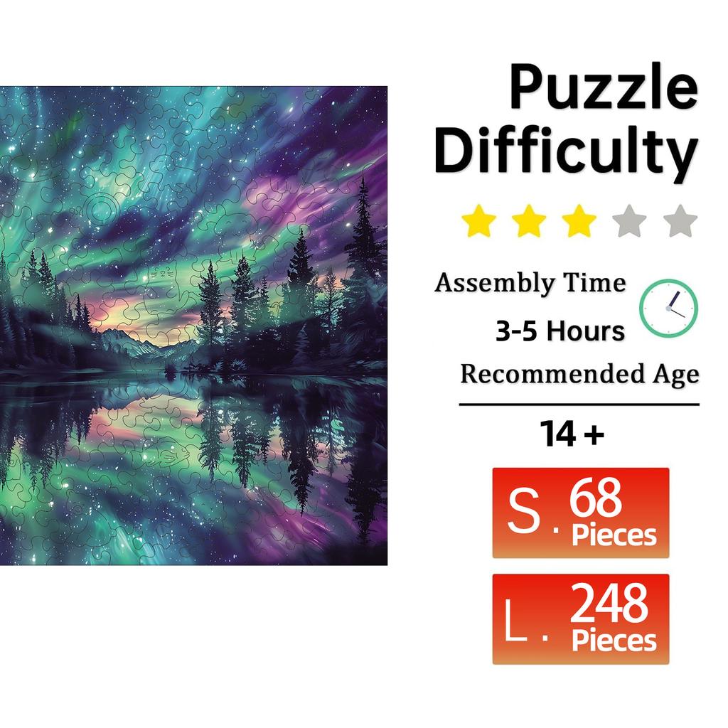 Wooden Puzzle for Adults,The Scenery Under the Dreamy Starry Sky Puzzles, Special Gifts for Friends Family Modern Art Home Decor