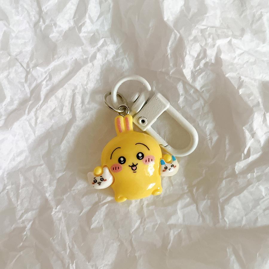 6Pcs Sanrio Chiikawa Keychain Kawaii Anime Hachiware Usagi Cute Anime Series Backpack Bag Pendant  Key Accessories Birthday Gift