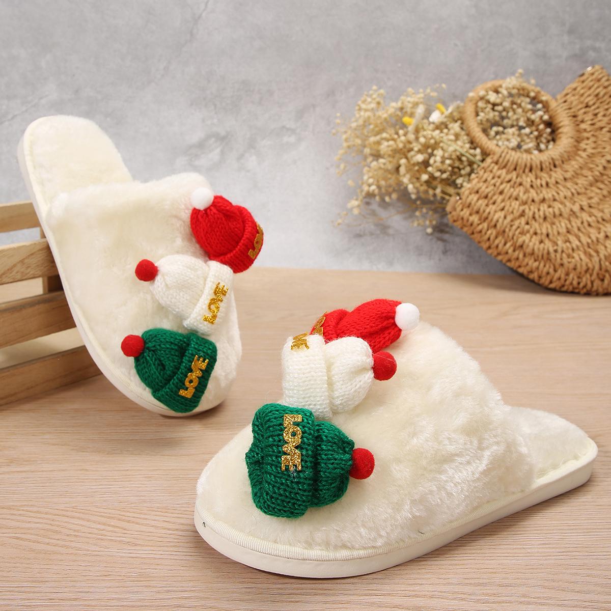 

Плетеные меховые балетки Замшевые женские тапочки Новые плюшевые хлопковые туфли Модные слинги-флип-флопы Зимний тренд 2025 Нескользящие Zapatos Mujer 43 белый