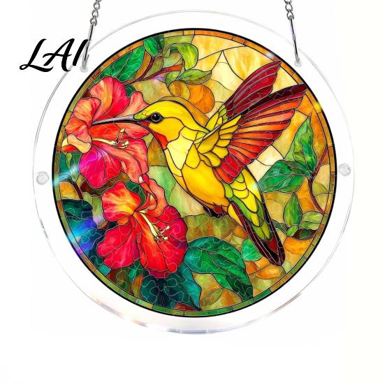 UV Printed Acrylic Puzzle Jigsaw Suncatcher Colorful Stained Glass Style Sun Catcher A