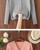 2025 Women's V-neck Loose Knit Cardigan - Short, Long Sleeve Sweater for Spring & Autumn