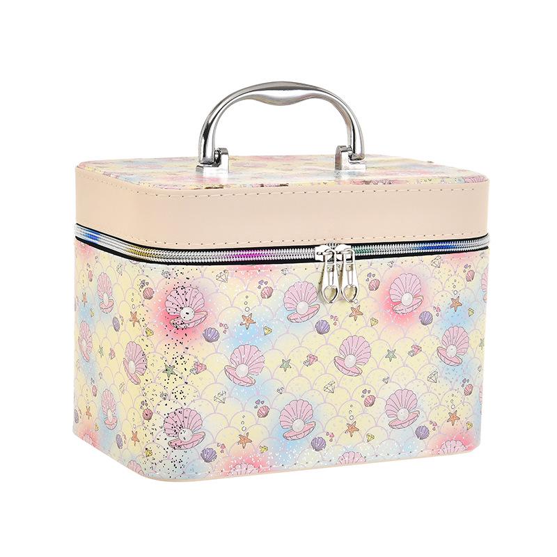 Large Capacity High-End Cosmetic Bag with Mirror - Multifunctional Three-Piece Home Storage Set