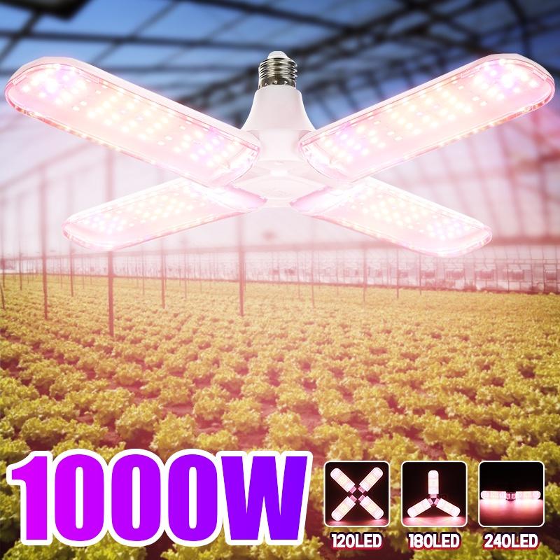 120/180/240W E26 / E27 Hydroponic Plants Grow Full Spectrum LED Plant Growth Lamp Foldable LED Grow Lamp Indoor Grow Lights