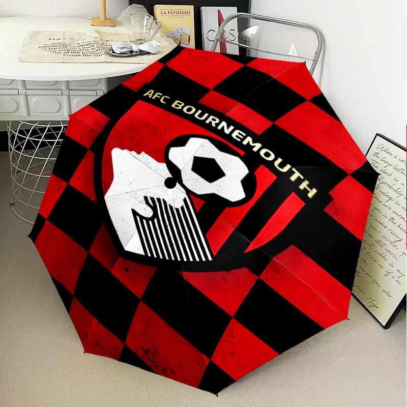 1PC Afc Crest Bournemouth Printed Umbrella Folding umbrella, automatic umbrella 8-Frame for Travel, camping Fan gifts Christmas Gifts