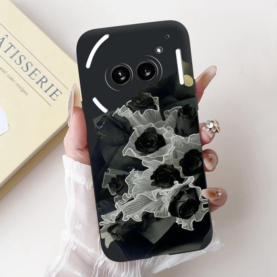 Fashion Painting Phone Case For Nothing Phone (2a) Plus Black Silicone Soft Cover For Nothing Phone 2 Phone2a Cases Bumpers