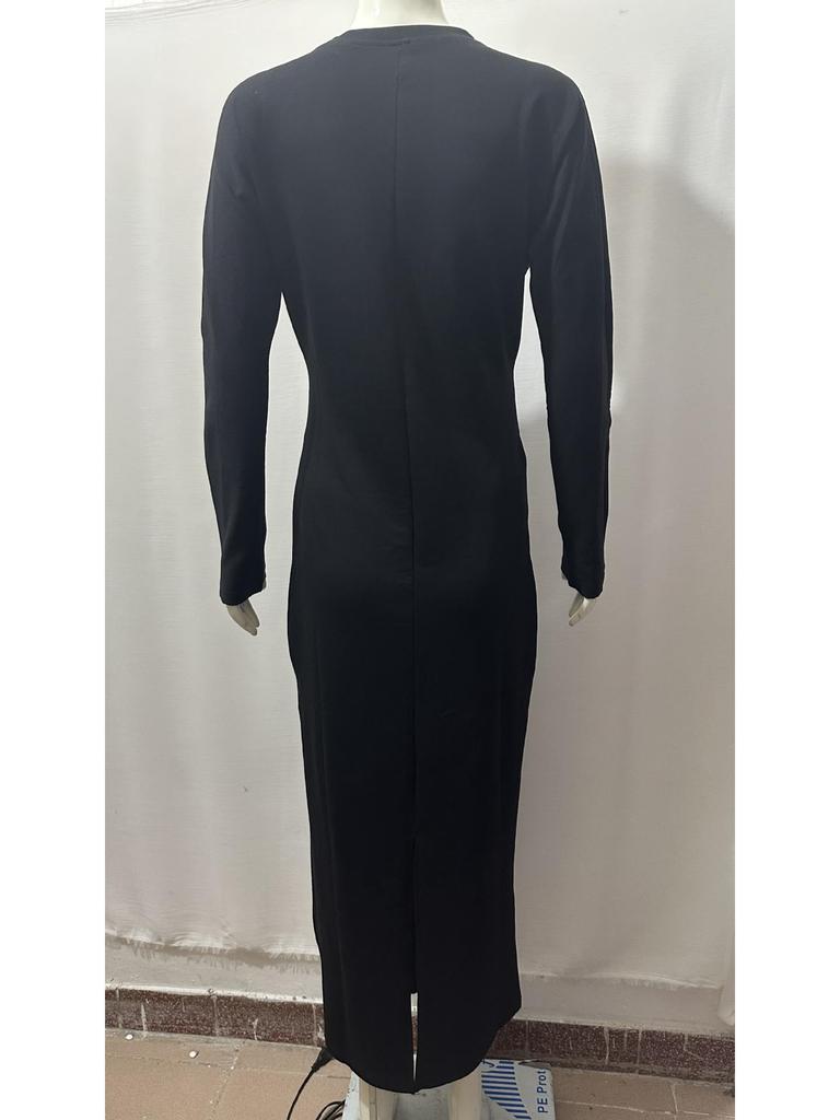 2024 Elegantes Baumwoll-Midikleid mit Schnürung in Slim Fit