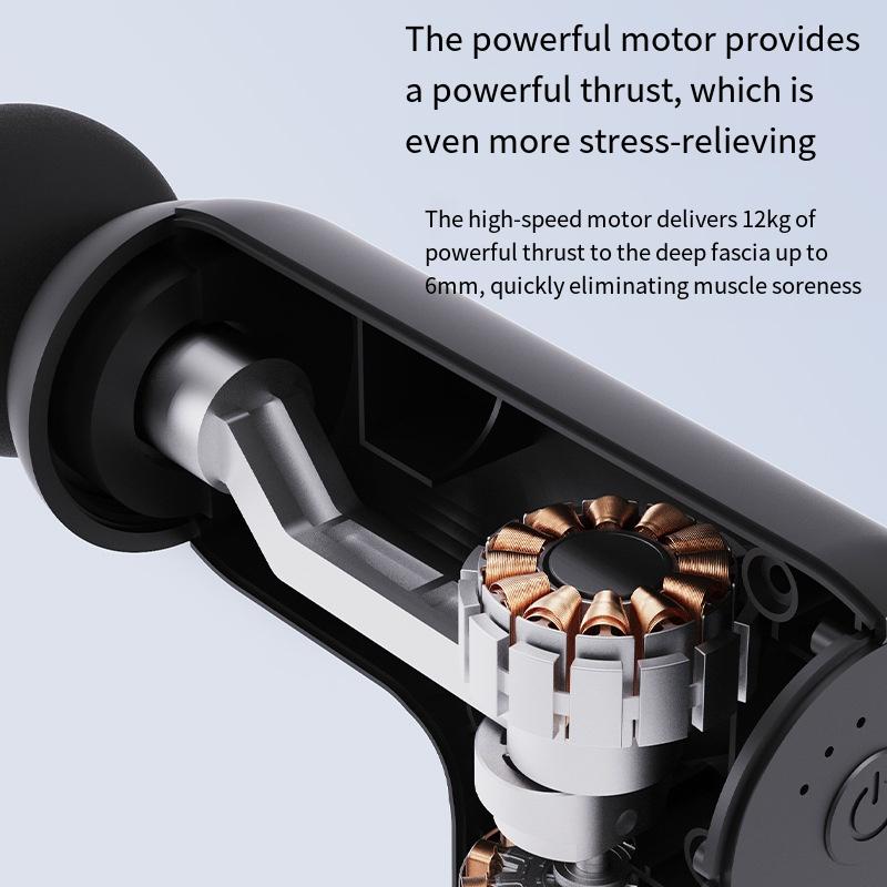 Mini USB Electric Massage Gun Deep Tissue Facial Massgaer 8 Heads Arms Back Leg Muscle Relaxing For Body Back Arm Sport Fitness