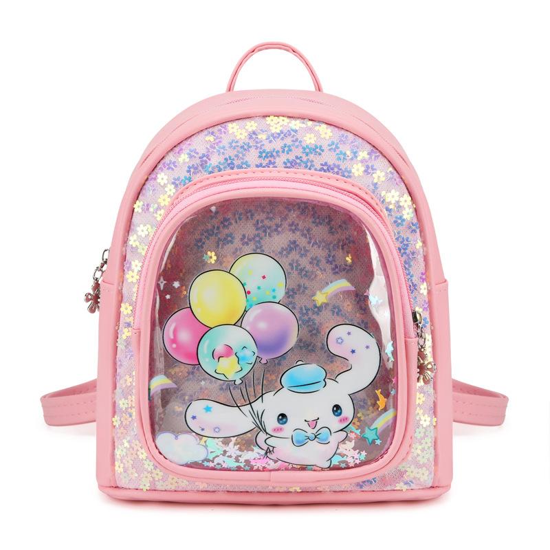 New children's pu backpack kindergarten girl cute cartoon small schoolbag quicksand small backpack