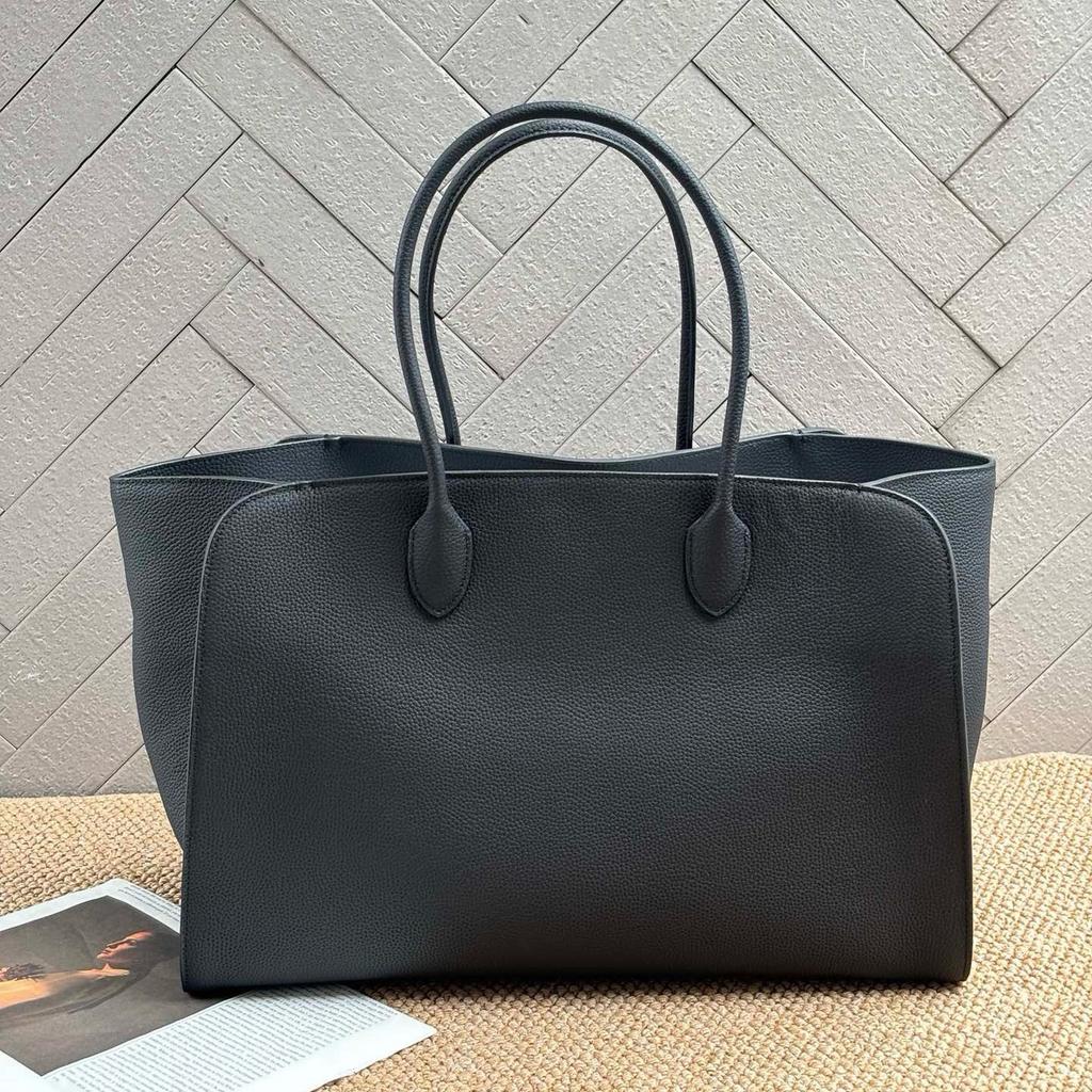 Stile minimalista borsa tote capiente a righe vera pelle di mucca moda tinta unita borsa a spalla da pendolare borsa per computer borsa da donna