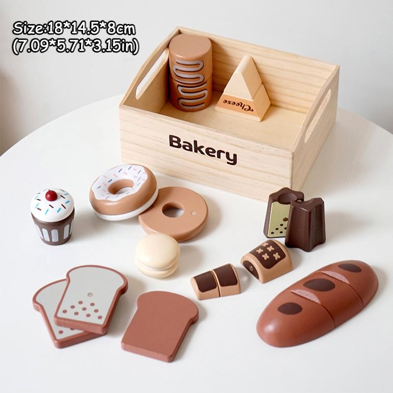 Conjunto de Brinquedos de Cozinha de Madeira para Brincadeiras de Faz de Conta Gancho Magnético Velcro Frutas Legumes Carne Sobremesa Brinquedos Educativos de Role Play