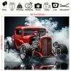 Classic Car-themed Photography Background Cloth - 1 Piece, Retro Vehicle and Smoke Party Background, Home Cake Table Decoration