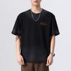 New Summer Heavyweight Wash Short-sleeved T-shirt Large Size Loose American Printed Shirt