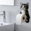 3D Cat Shape Cat Toilet Paper Holder Resin Hanging Paper Towel Stand  Bathroom Decoration