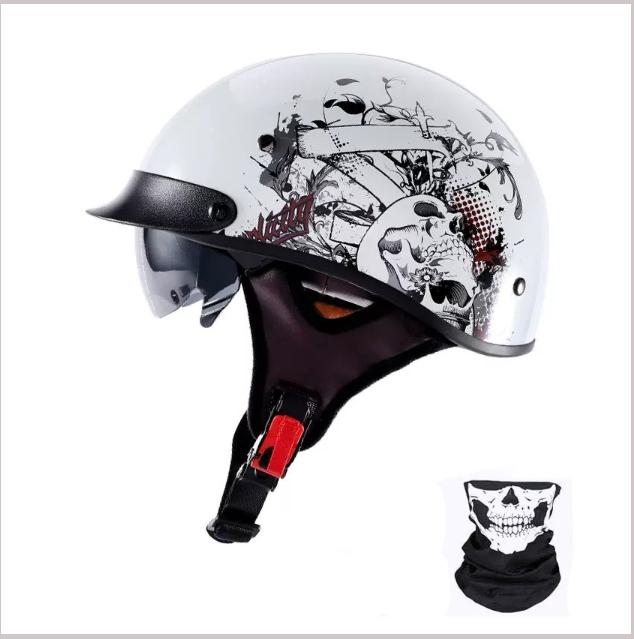 3C Certified Half Helmet Vintage Motorcycle Helmet Harley Motorcycle Helmet Electric Vehicle Bucket Helmet