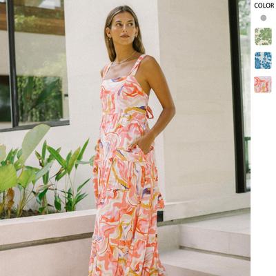 Summer New Holiday Beach Dress Loose Strap Dress