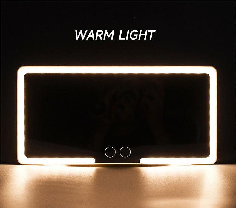 Miroir de Maquillage LED pour Voiture avec Double Commande Tactile Lumière d'Appoint & USB