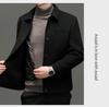 Men's Fashionable Winter Wool Jacket with Detachable Down Liner and Stand Collar