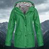 Women's Fashion Solid Color Hooded Loose Casual Waterproof Outdoor Jacket Lightweight Windbreaker Raincoat for Hiking Camping