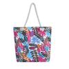 Summer Flower Printed Canvas Beach Handbag for Ladies Single Shoulder Casual Tote Bag Large Capacity