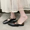 Fashion Women's Slippers with Adjustbale Buckle Suede Flat Mules Slides New Summer Outdoor Comfortable Casual Slip-On Shoes