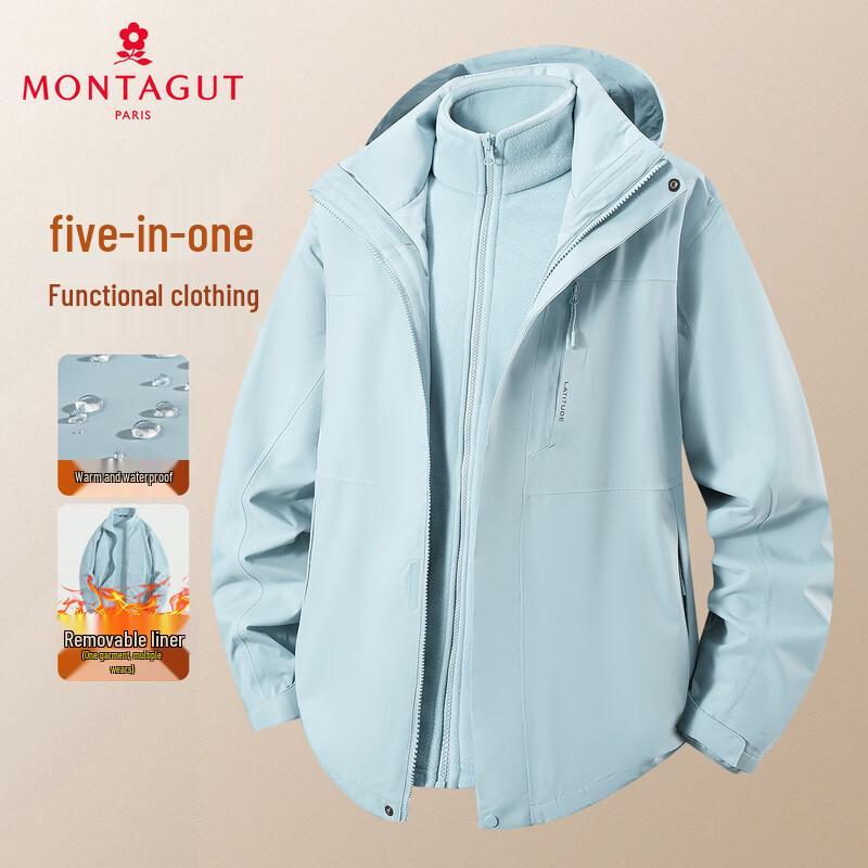 MONTAGUT Men s 5-in-1 Windproof & Water-Repellent Thick Outdoor Jacket XL