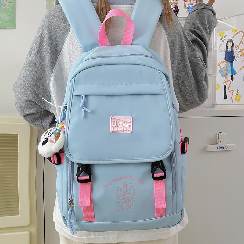 

College Large Capacity Backpack Student Backpack Travel Schoolbag белый