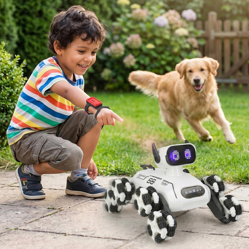 [PACZB] Remote-controlled robot dog with 8 wheels + wristband Z3487