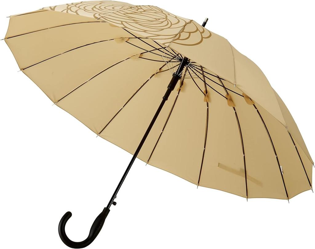 Mabu 58cm Basic Jump 16 Ranunculus Parasol Long Umbrella with UV Light and a Floral Suitable for Rain or and Women's (SMV-41452) - Protection,