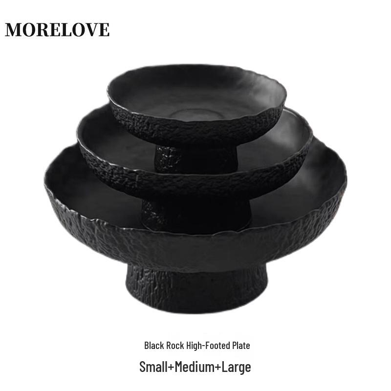Modern Black Glass Serving Plate