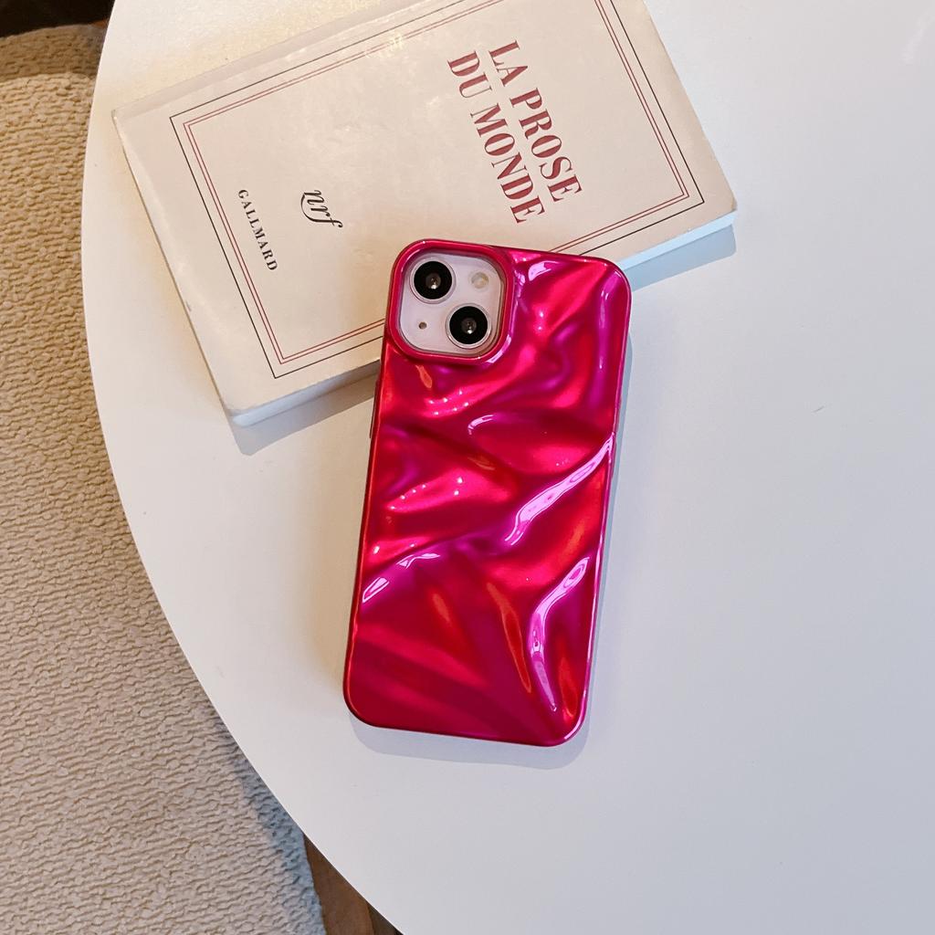Electroplating Three-dimensional Pleats, Suitable for iPhone16Pro Max Apple 17 Mobile Phone Case 14/15 Soft Case, Advanced Sense
