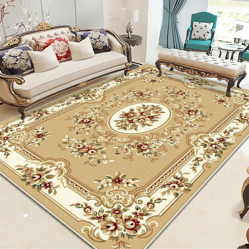 European Style Luxury Living Room Carpet Home Decoration Sofa Coffee Tables Non-slip Rug Bedroom Children Plush Soft Floor Mat