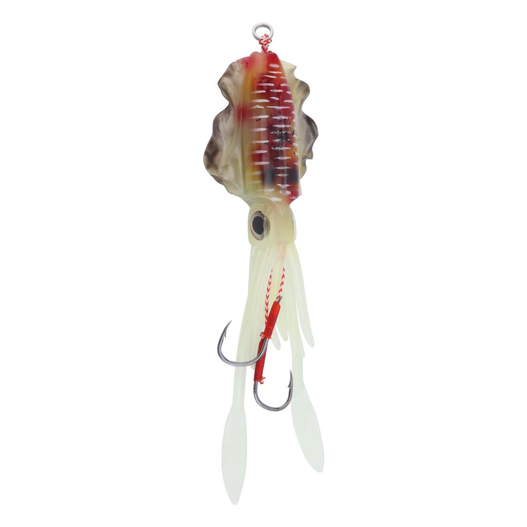 Squid Fishing Lure for Sea Fishing Simulation Iron Hook Octopus Lure Simulation BaitYellow and Red
