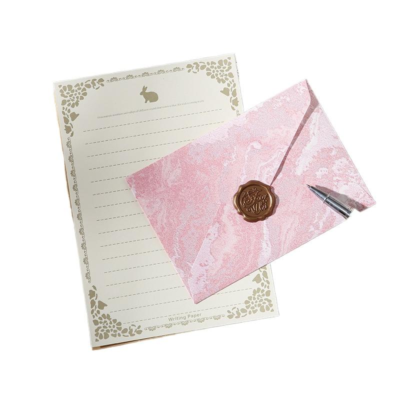 Gilding Valentine's Day Envelope Letter Set Embossed Texture Handwritten Love Letter Lacquer Envelope