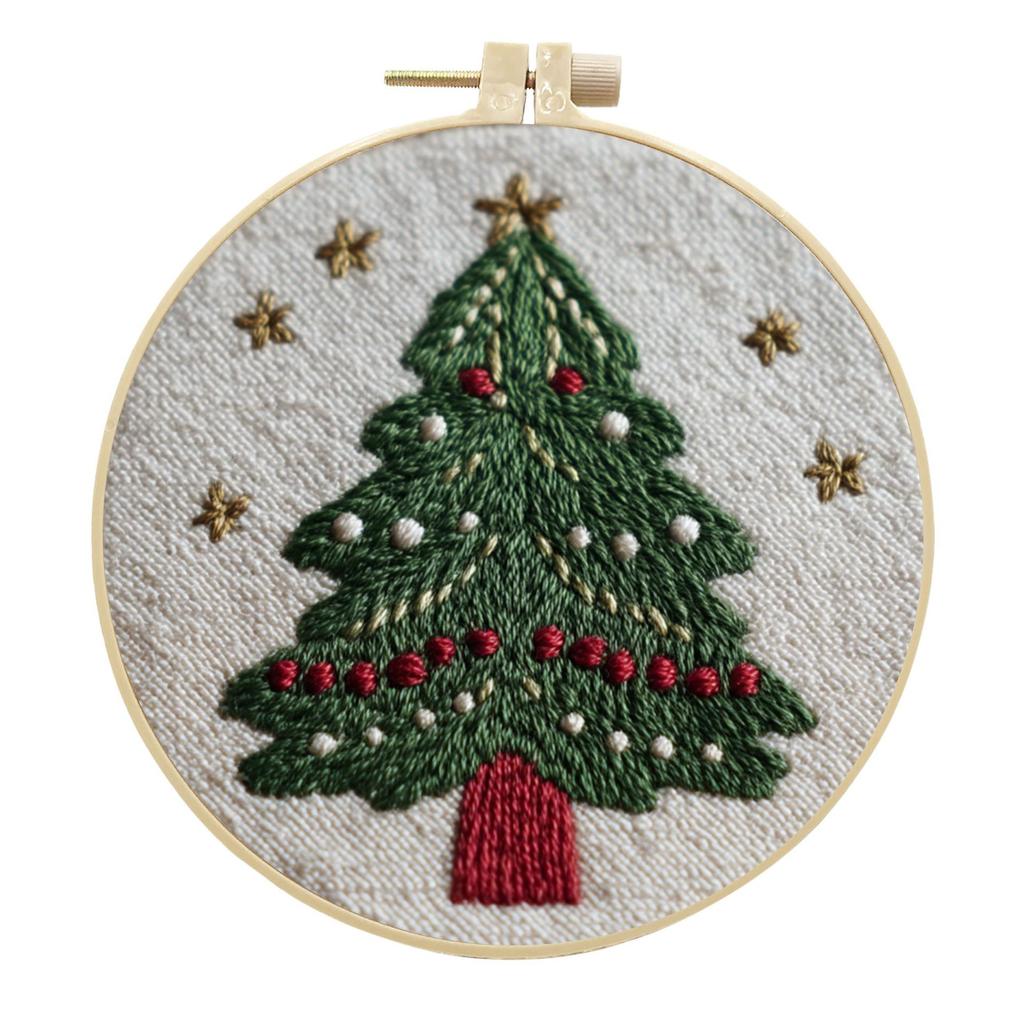 1pc Christmas Pattern Embroidery DIY Craft Kit - Creative Craft Sewing