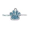 Small Glitter Dog Paw Print Pendant - Zinc Alloy Pet ID Tag (17x18mm)