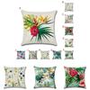 Classic 18'' Green Tropical Plant Cotton Linen Cushion Cover For Stylish Living