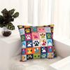 1 Colored Paw Print Splicing Decorative Pillow Cover - 17.7x17.7 Soft Plush Cushion Cover with Zipper Closure, Machine Washable