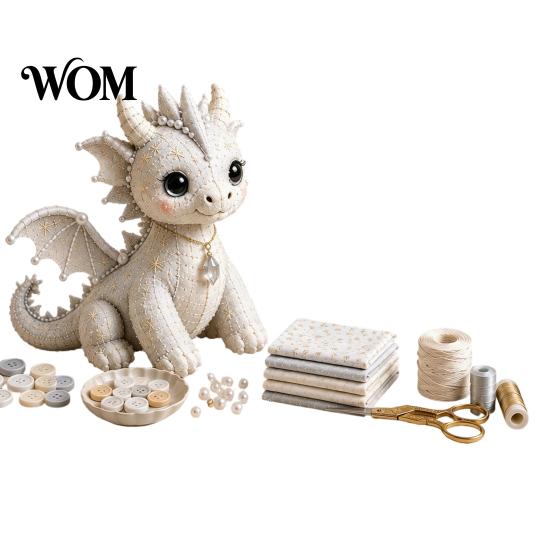 Meeres-Tier-Zubehör-Set DIY Patchwork-Puppe-Set, Handgemachtes Wichtel-Nähset Stoff für Heimdekoration, Stoff-Cartoon-Drachen-Bastelset Anfänger Dekorativ