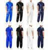 Traje de Sauna Impermeable para Hombre S-3XL Top de Manga Corta con Botones y Cuello y Pantalones de Chándal con Cintura Elástica para Entrenamientos Lluviosos
