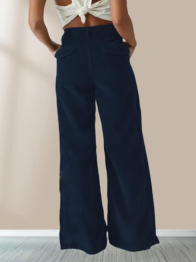 European & American Style High-Waist Slimming Drape Pants - Women's Casual Straight-Leg for Autumn/Winter 2024