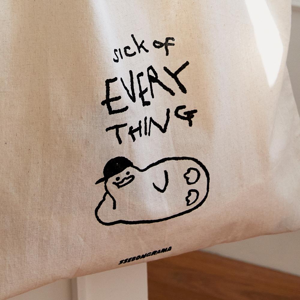 Line Friends C'est Bon Lama 'Sick of Everything' Eco Tote Bag