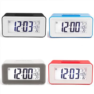 Simple Home Digital Electronic Clock 12/24 Hours Voice Control Backlight Multifunctional Bedroom Bedside Children's Decoration