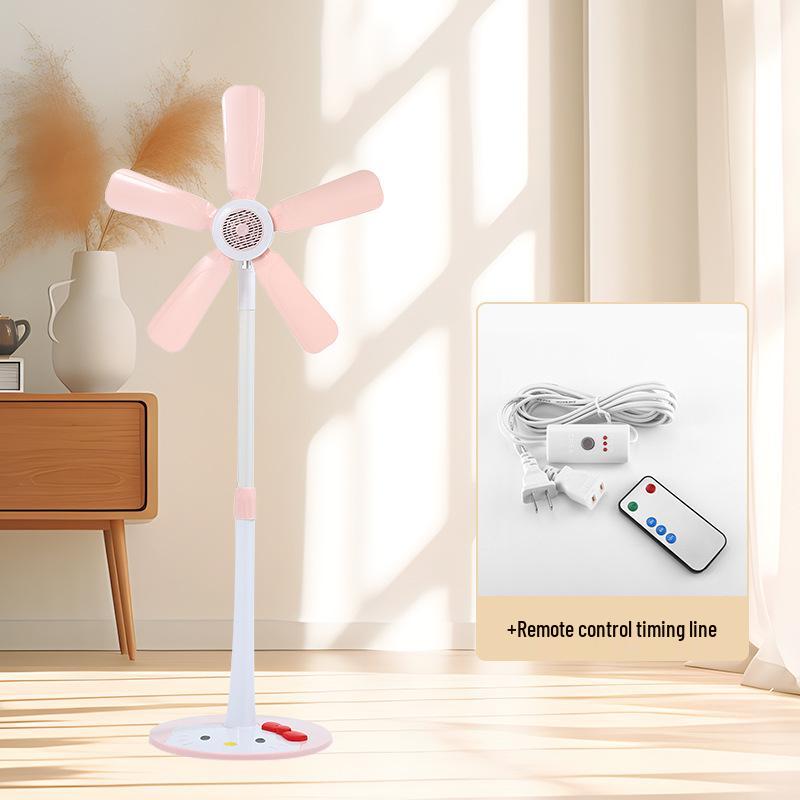 Quiet Small Electric Floor Fan with Soft Blades for Bedroom, Dorm, or Rental