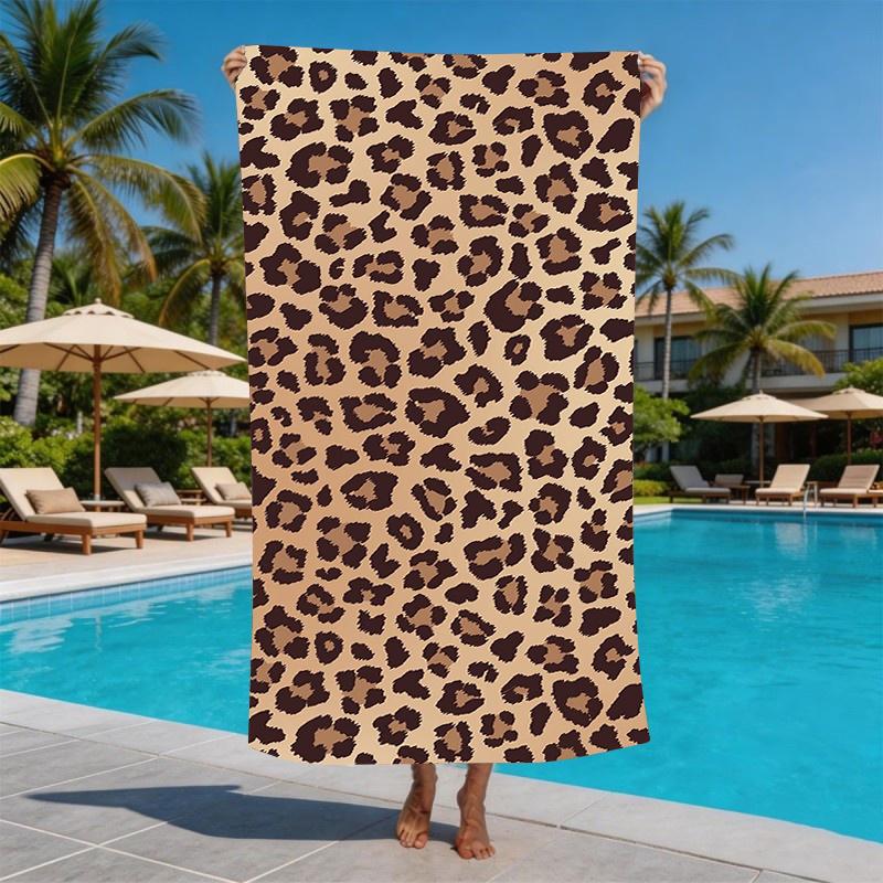 Sexy Wild Leopard Microfiber Beach Towel Oversized Extra Large Sand Free Pool Towels Quick Dry Super Absorbent Swim Blanket