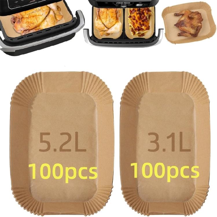 200 SZTUK Papier Olejowy Jednorazowy Papier do Frytownicy Powietrznej Papier do Pieczenia Podkładka Papierowa do Frytownicy Powietrznej Papier Pergaminowy do Frytownicy Powietrznej Kuchenki Mikrofalowej