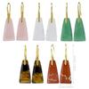 Faceted Trapezoidal Natural Stone Earrings for Women - Luxury Tiger Eye Danglers