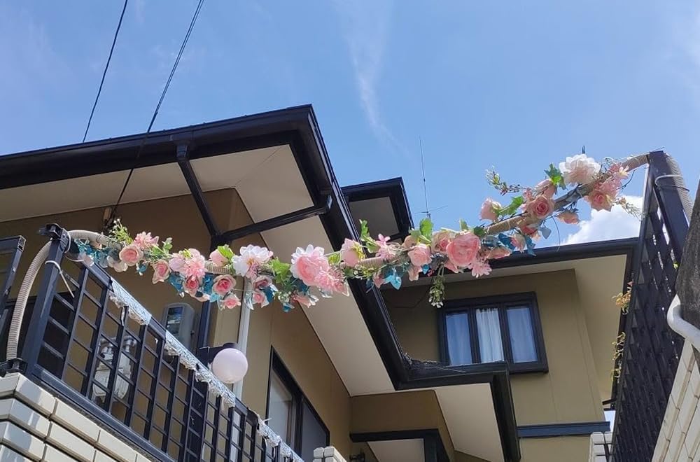 OrgMemory 180cm Artificial Wedding Decorations for and Photography 2-Piece Garland, Roses, Vine-Shaped, Home, Office, Table, Weddings,