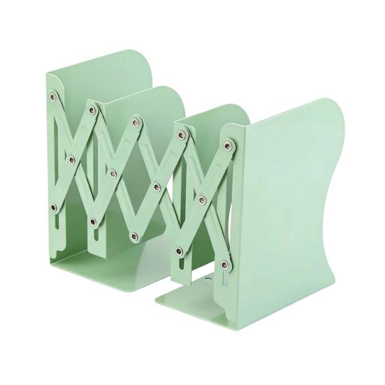 Retractable Bookend Adjustable Desk Non-Slip Base Metal Book Holder with Bracket for Office
